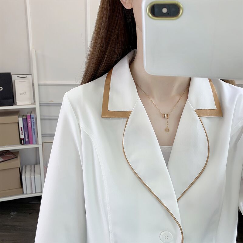 Lab Coat Medical - Witte Korte Beauty Uniform Jurk Spa